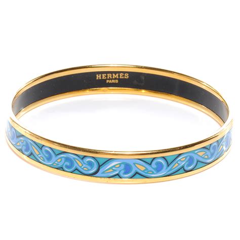 hermes gold printed enamel narrow pink blue|hermes bracelets for sale.